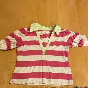 Anthropologie Pink and White Striped Blouse